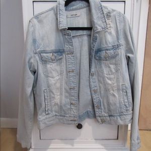 Light Washed Distress Jean Jacket